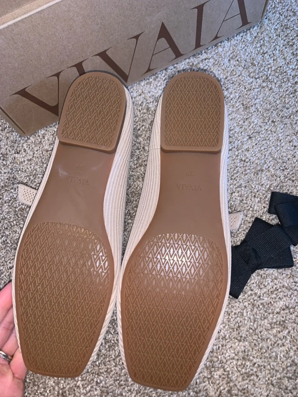 VIVAIA Margot Mary Jane in Almond with Removable Bow - Picture 4 of 5